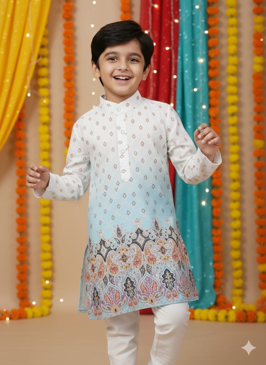 Elegant Ombre Festive Kurta Set for Boys