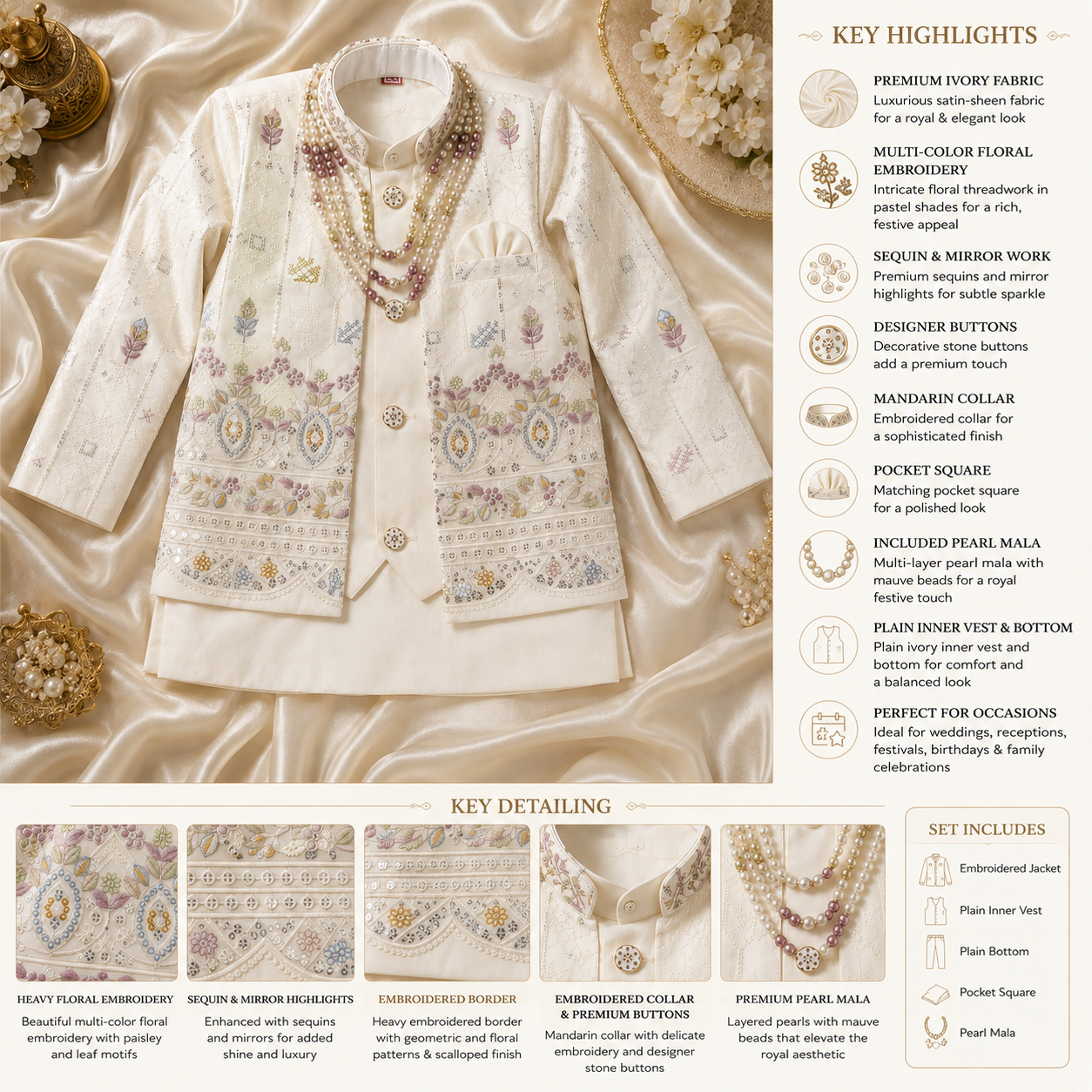 Embroidered Indo-Western Set