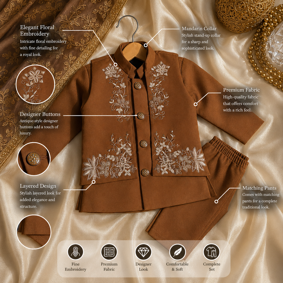 Premium Embroidered Boys only for 1-2 years old