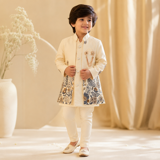 Luxury Embroidered Boys Ethnic Set
