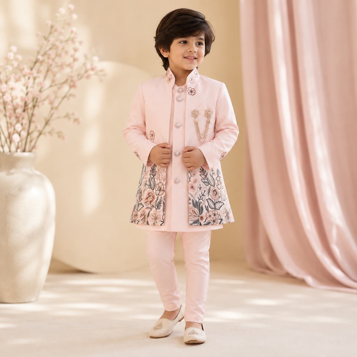 Luxury Embroidered Boys Ethnic Set