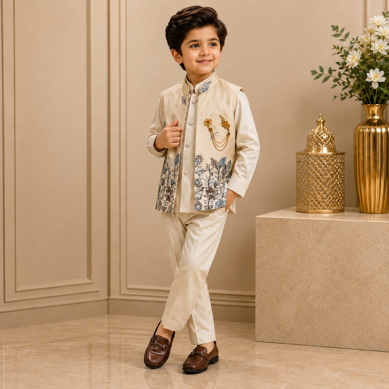 Premium Floral Embroidered Ethnic Set