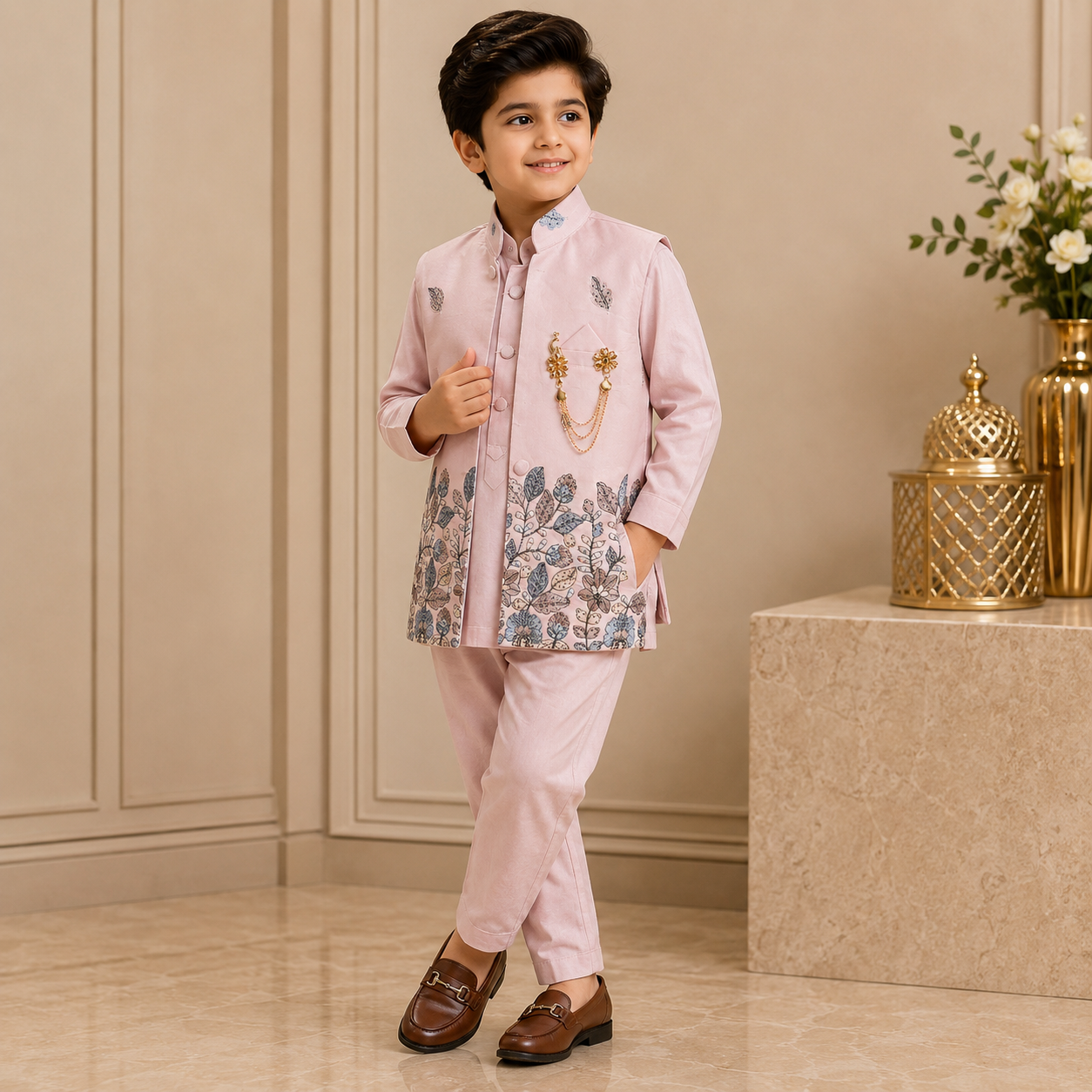 Premium Floral Embroidered Ethnic Set