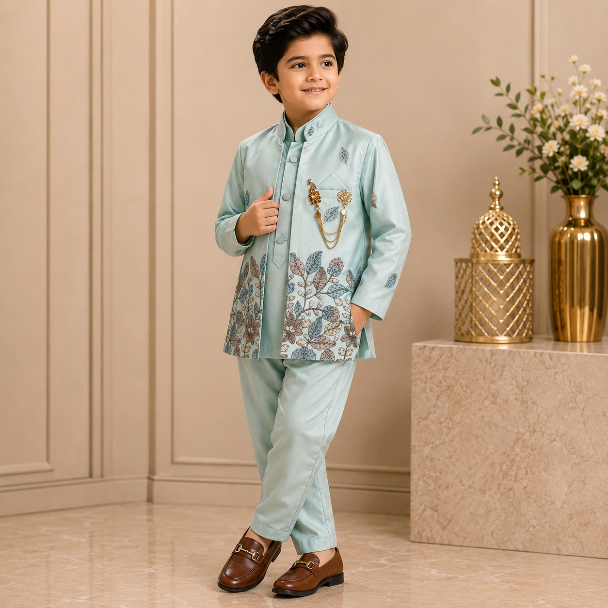 Premium Floral Embroidered Ethnic Set