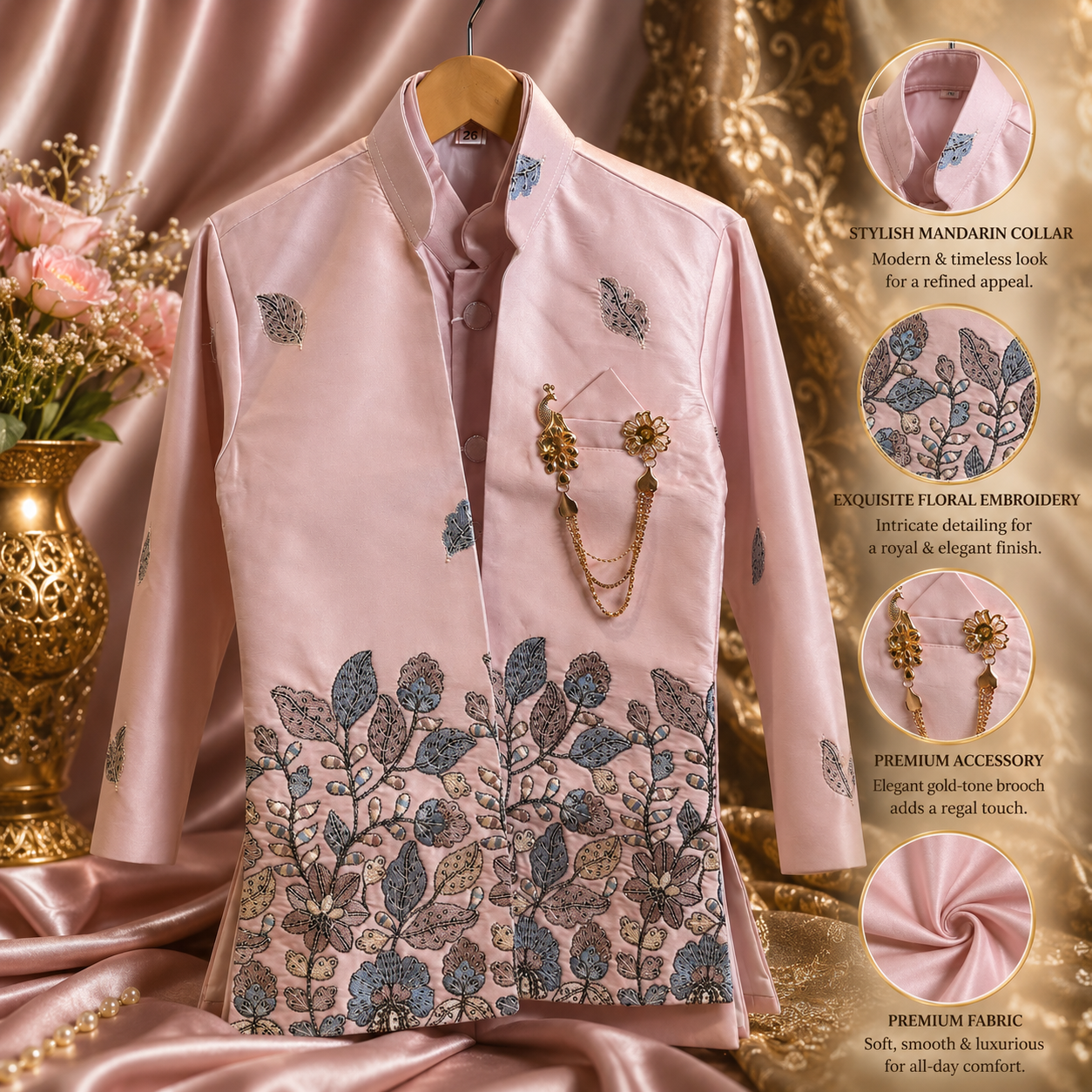 Premium Floral Embroidered Ethnic Set