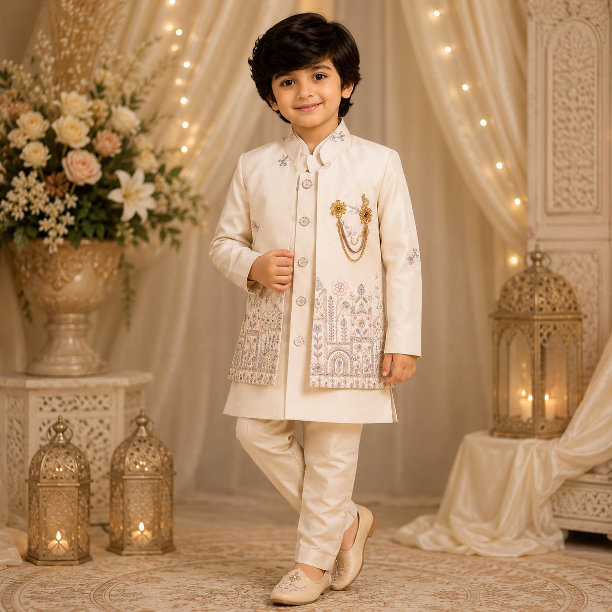 Royal Heritage Embroidered Shrug Set