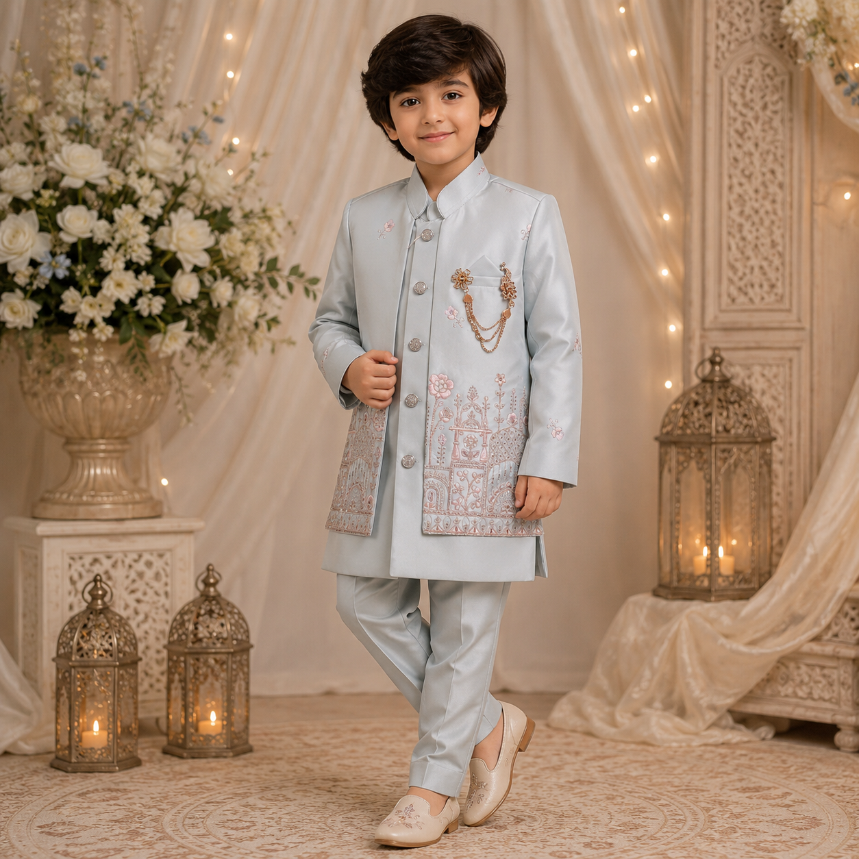 Royal Heritage Embroidered Shrug Set