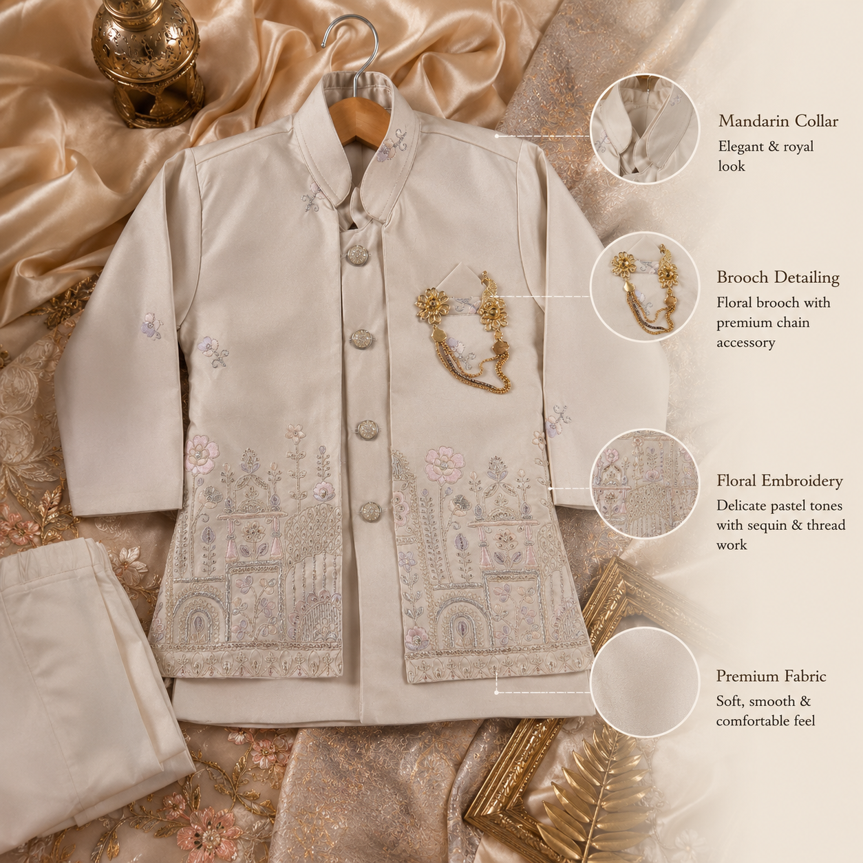 Royal Heritage Embroidered Shrug Set