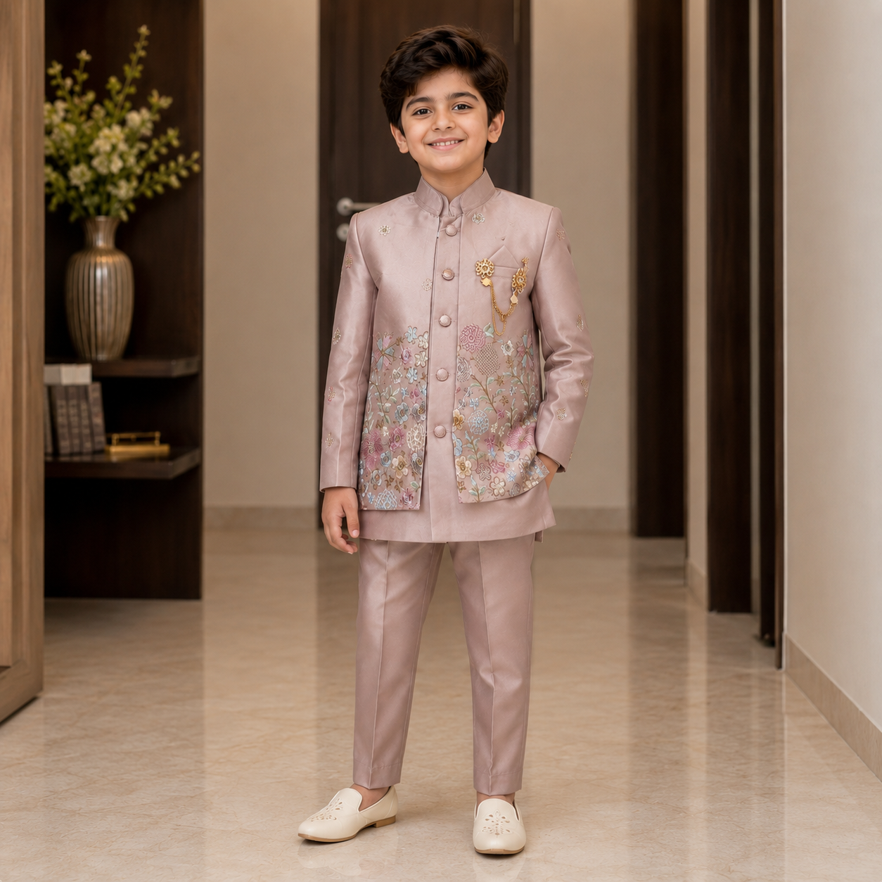Floral Embroidered Indo-Western Set