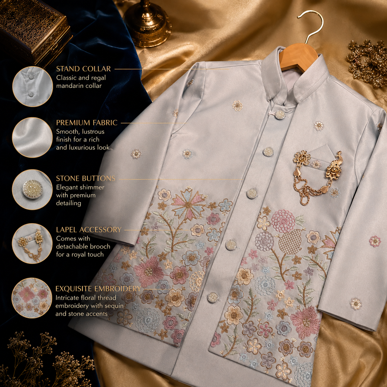 Floral Embroidered Indo-Western Set