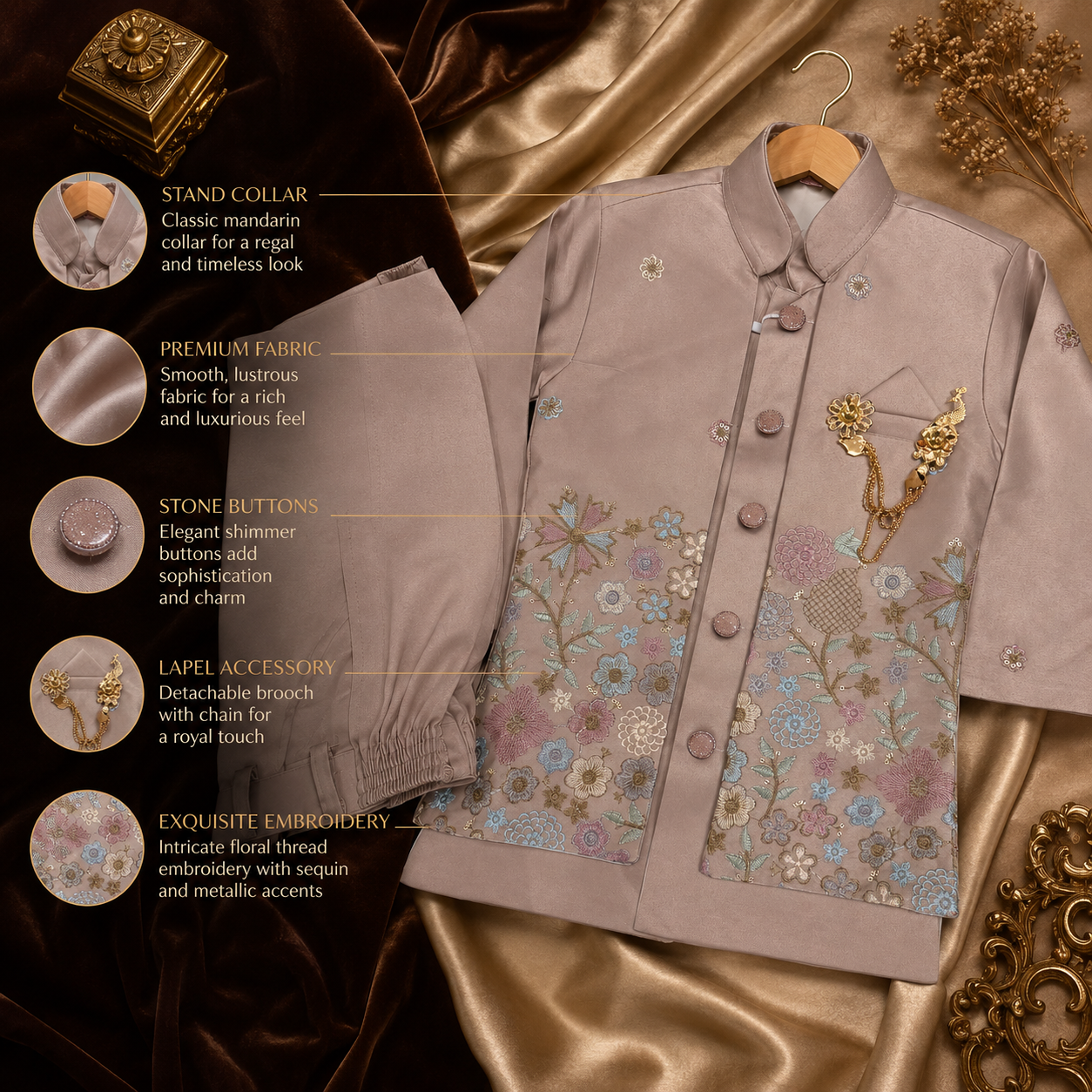 Floral Embroidered Indo-Western Set