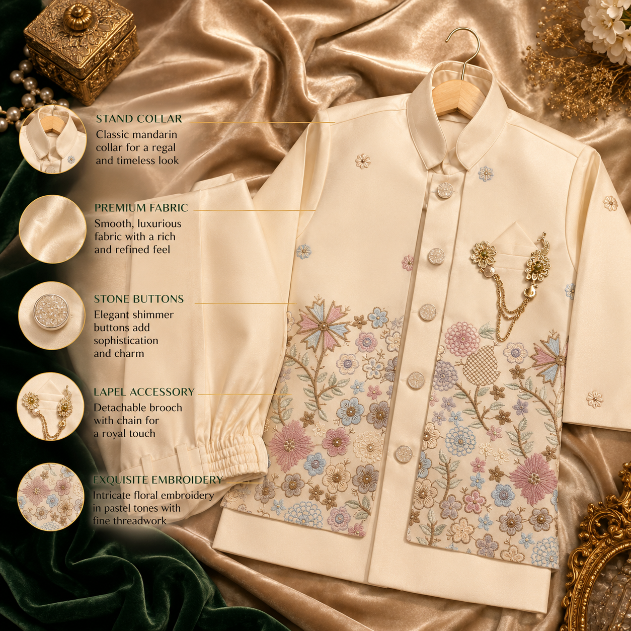 Floral Embroidered Indo-Western Set