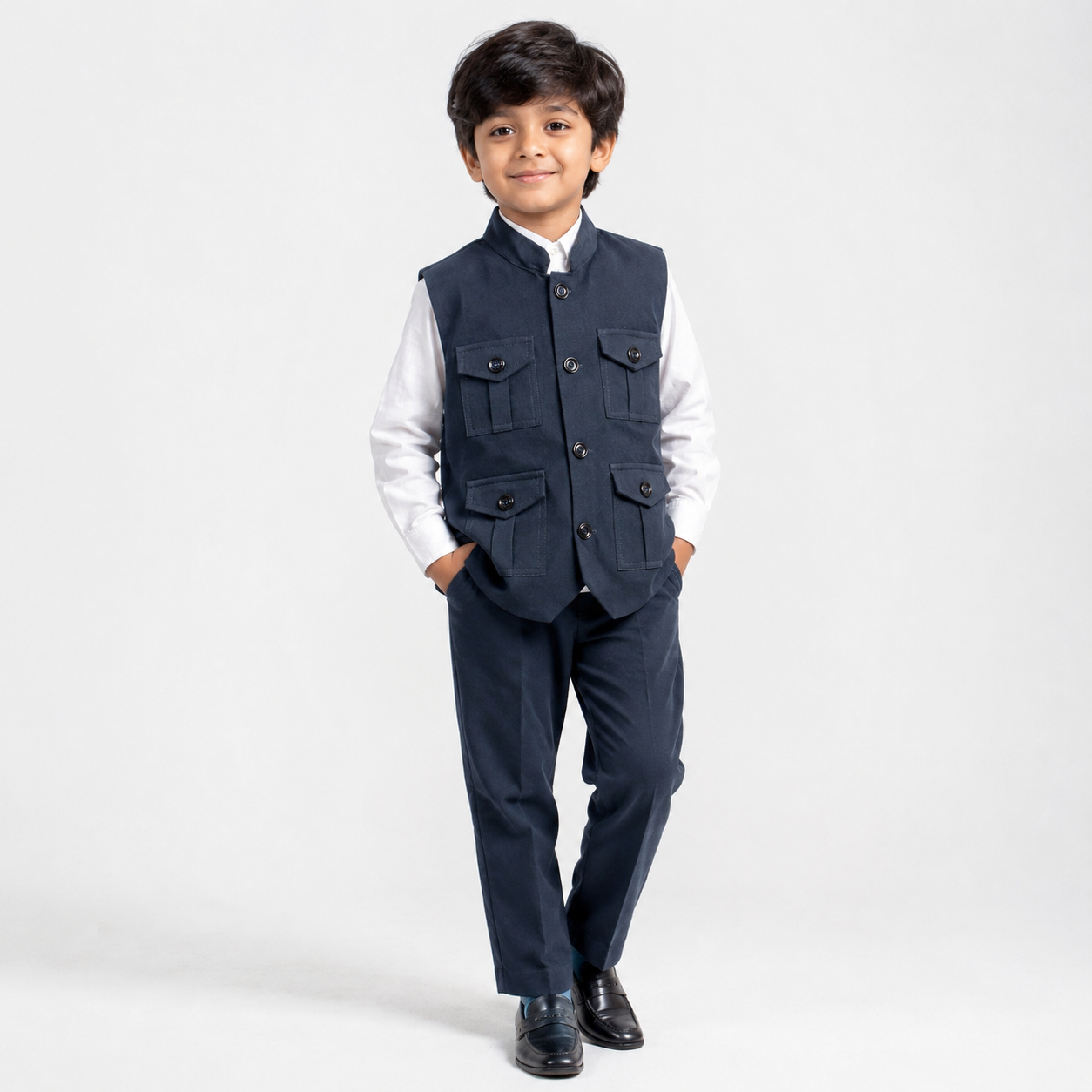 Premium Safari Waistcoat Co-Ord Set for Boys