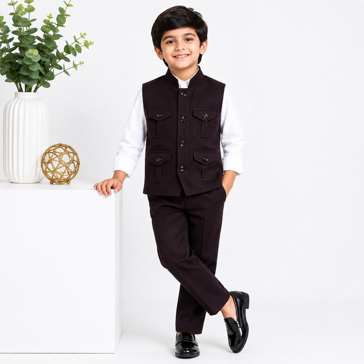 Premium Safari Waistcoat Co-Ord Set for Boys