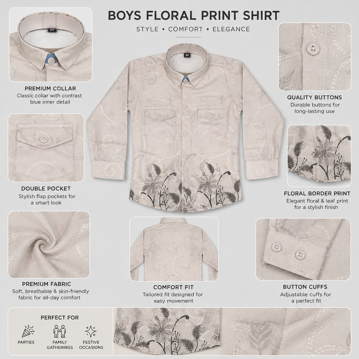 Floral Print Shirt & Pant Set