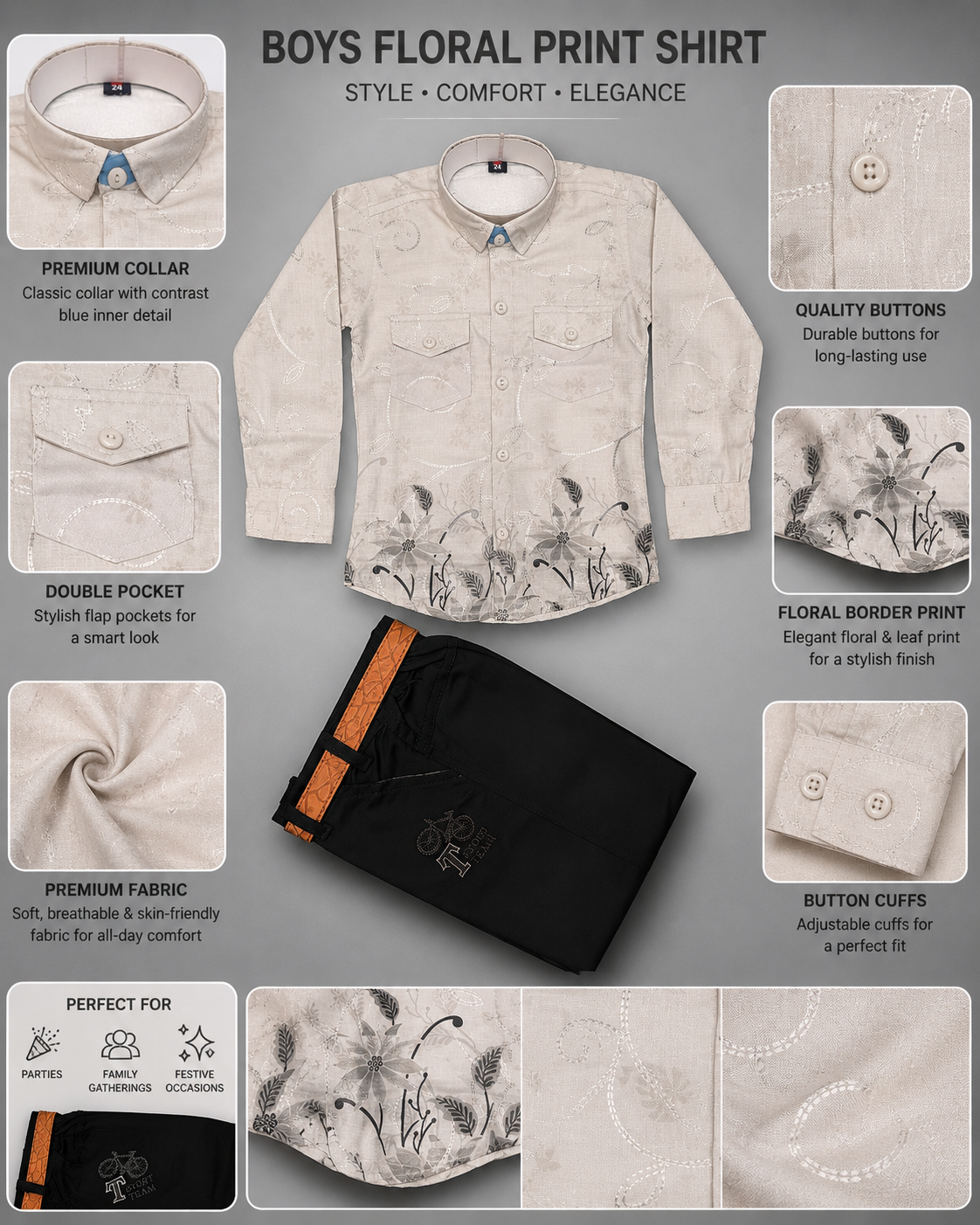 Floral Print Shirt & Pant Set