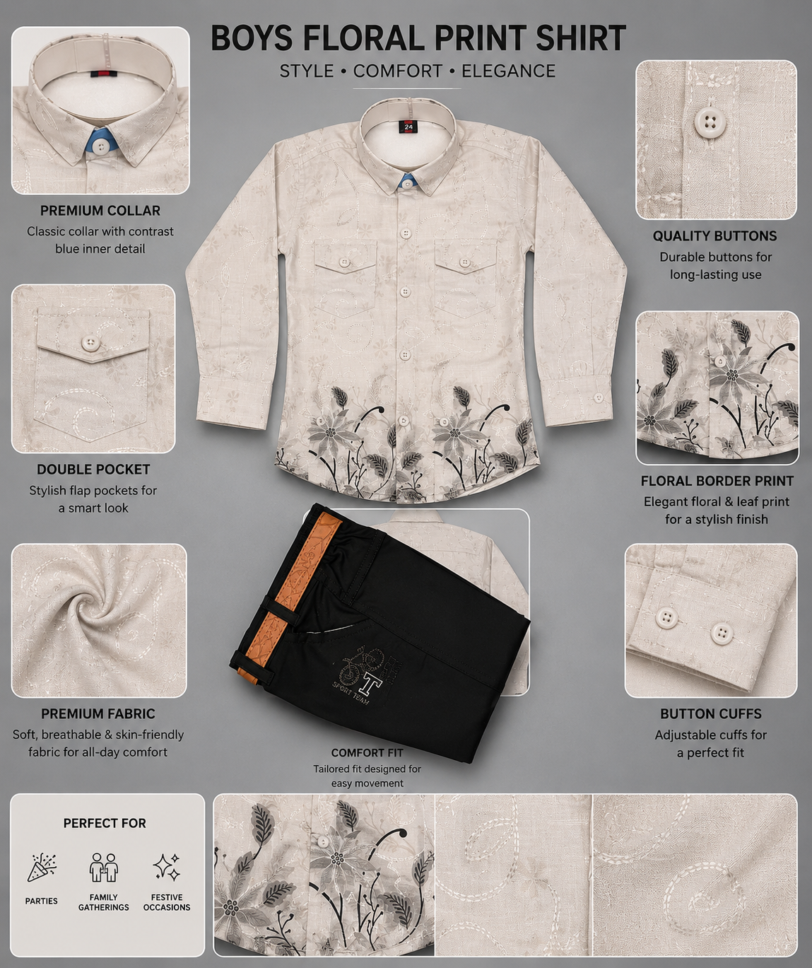 Floral Print Shirt & Pant Set