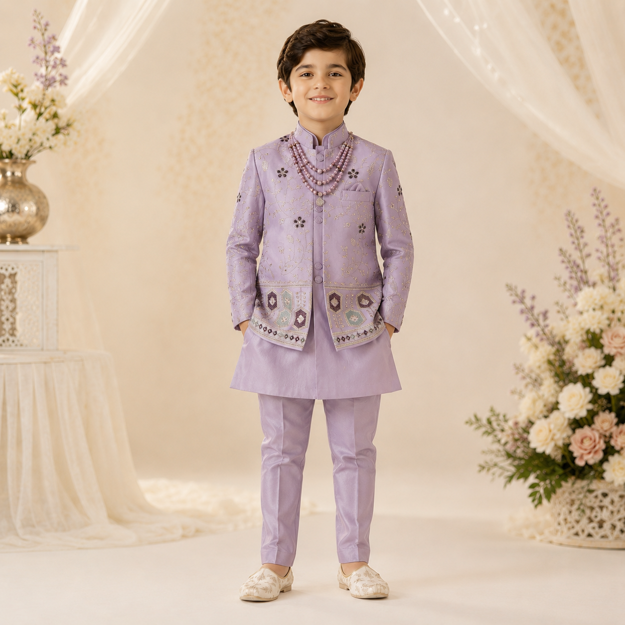 Royal Embroidered Indo-Western Set