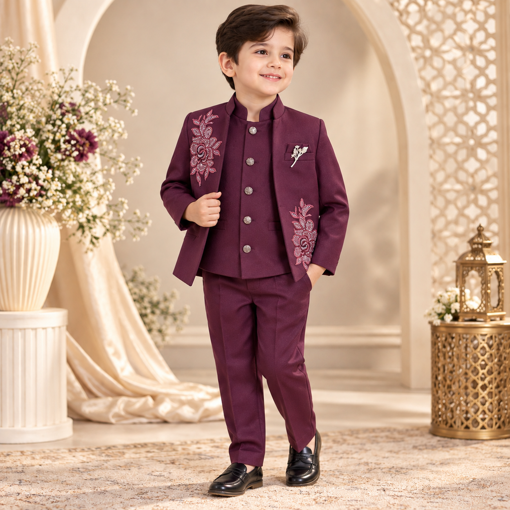 Regal Bloom Boys Ethnic Set