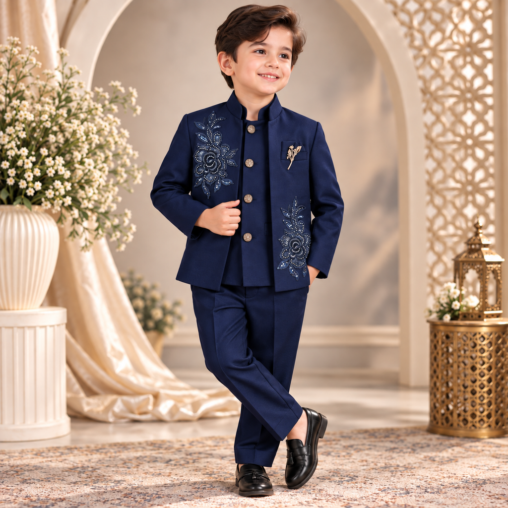 Regal Bloom Boys Ethnic Set