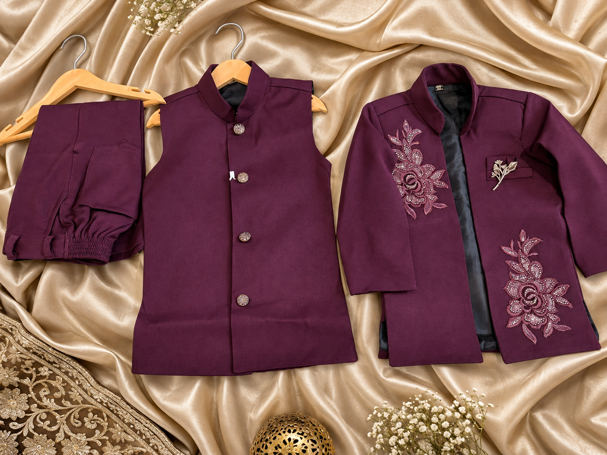 Regal Bloom Boys Ethnic Set