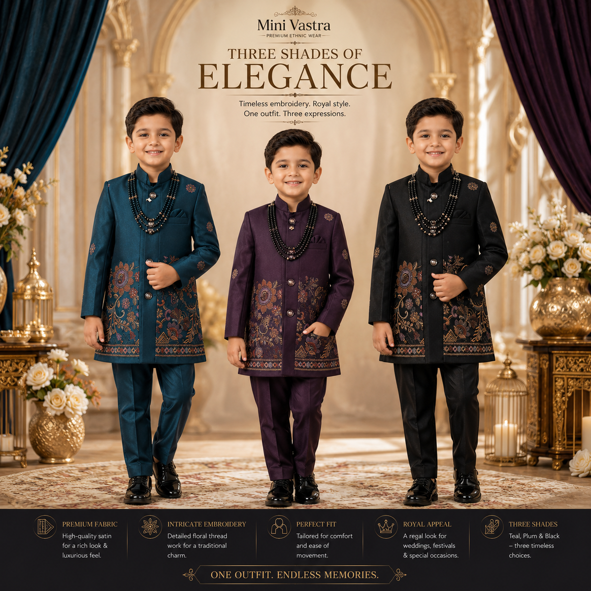 Premium Boys Ethnic Embroidered set