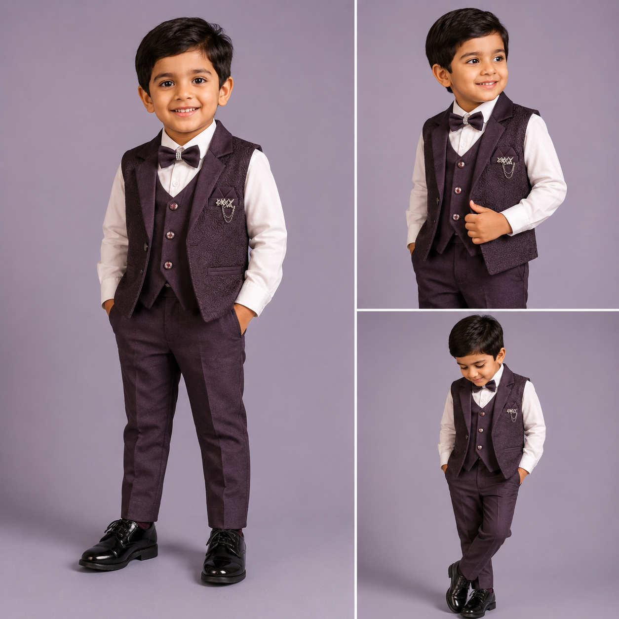 Premium Self-Patterned Waistcoat Set